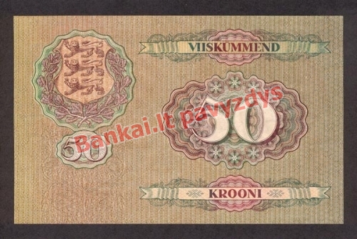 50 Kronų banknoto galinė pusė