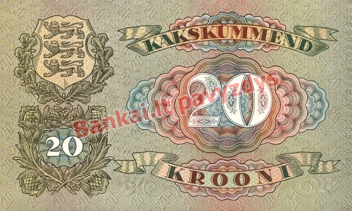 20 Kronų banknoto galinė pusė