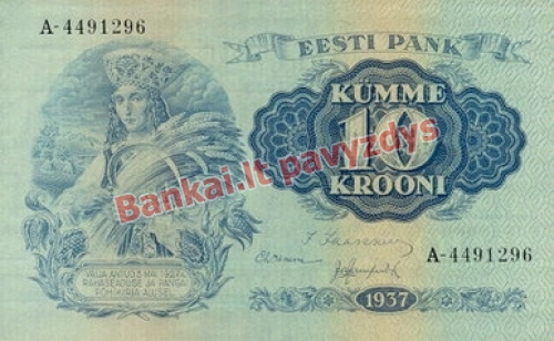 10 Kronų banknoto priekinė pusė