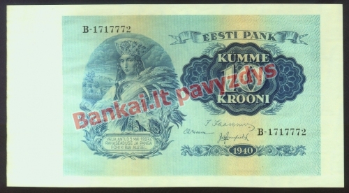 10 Kronų banknoto priekinė pusė