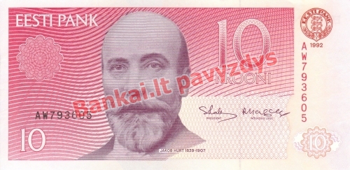 10 Kronų banknoto priekinė pusė