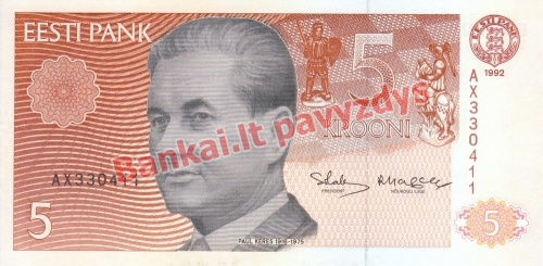 5 Kronų banknoto priekinė pusė