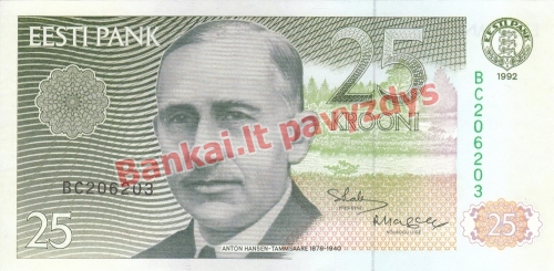 25 Kronų banknoto priekinė pusė