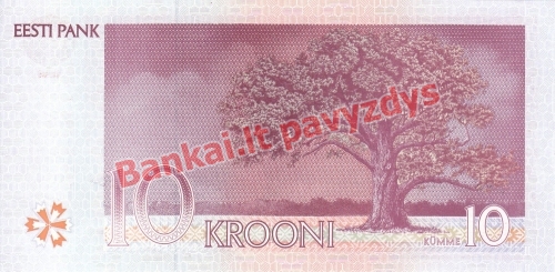 10 Kronų banknoto galinė pusė