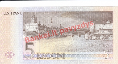 5 Kronų banknoto galinė pusė