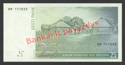 25 Kronų banknoto galinė pusė