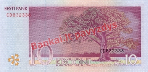 10 Kronų banknoto galinė pusė