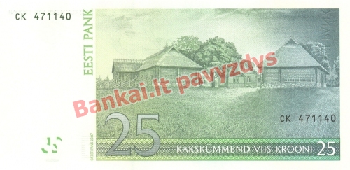 25 Kronų banknoto galinė pusė