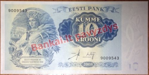 10 Kronų banknoto priekinė pusė