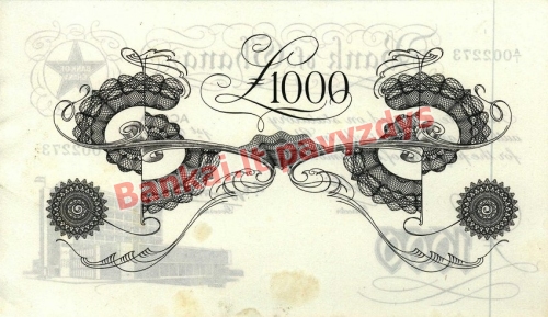 1000 Svarų banknoto galinė pusė