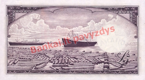 5 Svarų banknoto galinė pusė