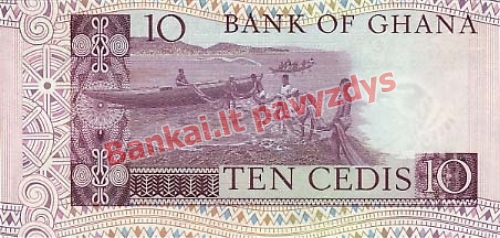 10 Sedžių banknoto galinė pusė