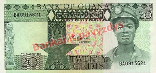 20 Sedžių banknoto priekinė pusė