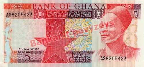 5 Sedžių banknoto priekinė pusė