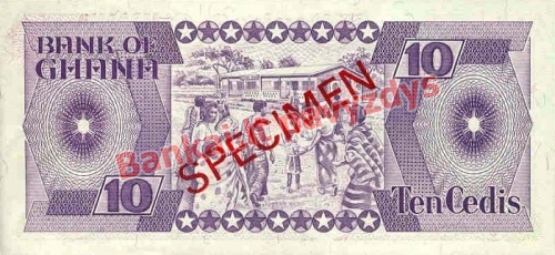 10 Sedžių banknoto galinė pusė