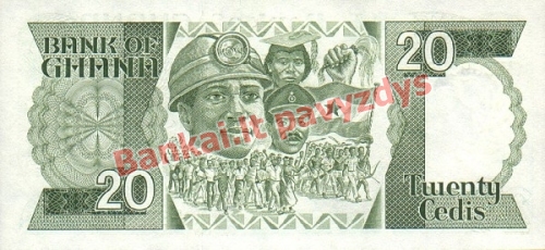 20 Sedžių banknoto galinė pusė
