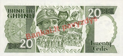 20 Sedžių banknoto galinė pusė