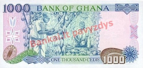 1000 Sedžių banknoto galinė pusė