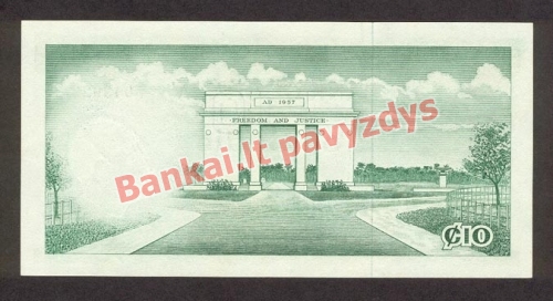 10 Sedžių banknoto galinė pusė