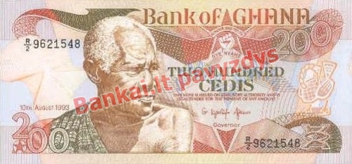 200 Sedžių banknoto priekinė pusė