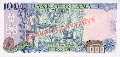 1000 Sedžių banknoto galinė pusė