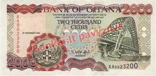 2000 Sedžių banknoto priekinė pusė