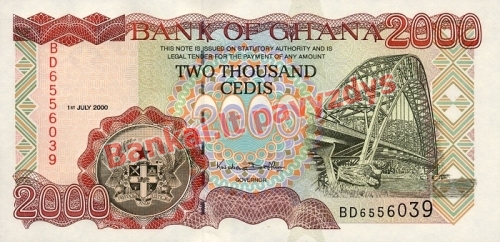 2000 Sedžių banknoto priekinė pusė