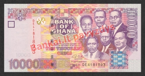 10000 Sedžių banknoto priekinė pusė