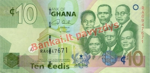 10 Sedžių banknoto priekinė pusė