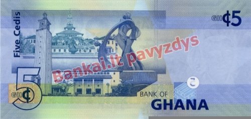 5 Sedžių banknoto galinė pusė