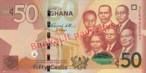 50 Sedžių banknoto priekinė pusė
