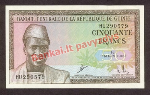 50 Frankų banknoto priekinė pusė