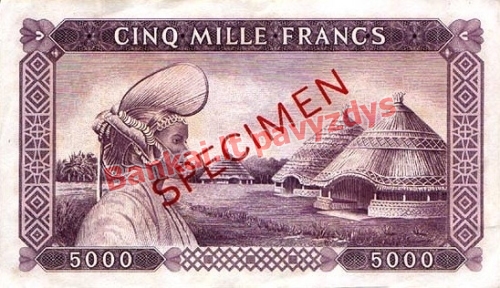 5000 Frankų banknoto galinė pusė