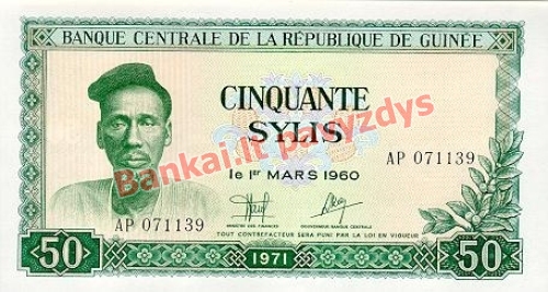 50 Sylių banknoto priekinė pusė