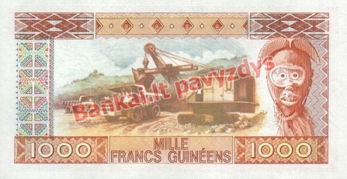 1000 Frankų banknoto galinė pusė