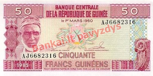 50 Frankų banknoto priekinė pusė