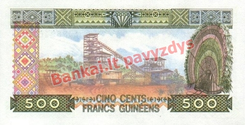 500 Frankų banknoto galinė pusė