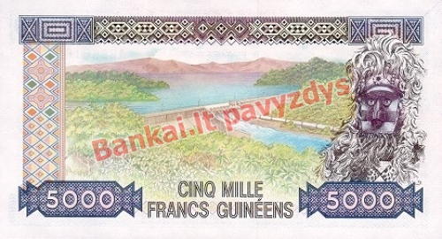 5000 Frankų banknoto galinė pusė