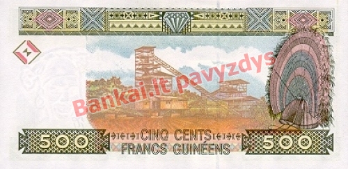 500 Frankų banknoto galinė pusė