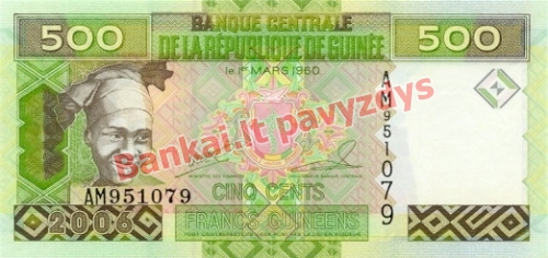 500 Frankų banknoto priekinė pusė