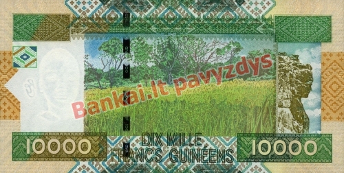 10000 Frankų banknoto galinė pusė