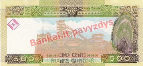 500 Frankų banknoto galinė pusė
