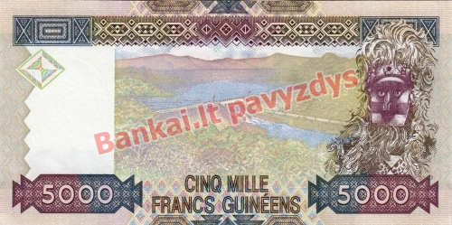 5000 Frankų banknoto galinė pusė