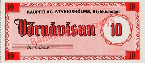 10 Kronų banknoto priekinė pusė