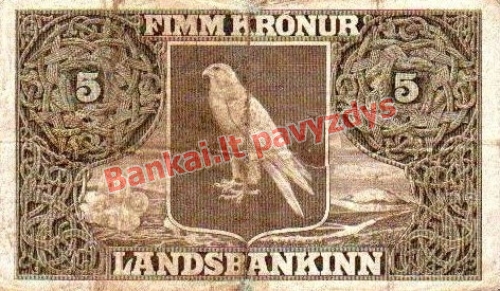 5 Kronų banknoto galinė pusė