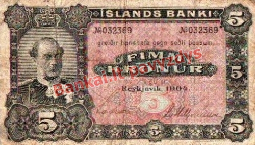 5 Kronų banknoto priekinė pusė