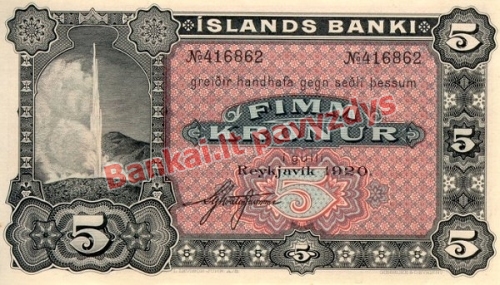 5 Kronų banknoto priekinė pusė