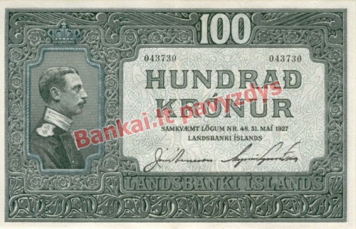 100 Kronų banknoto priekinė pusė