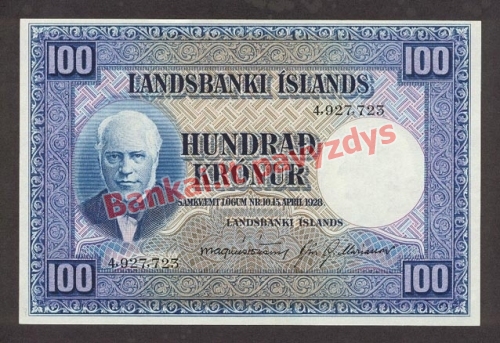 100 Kronų banknoto priekinė pusė