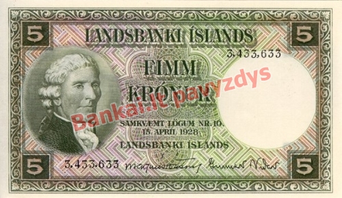 5 Kronų banknoto priekinė pusė